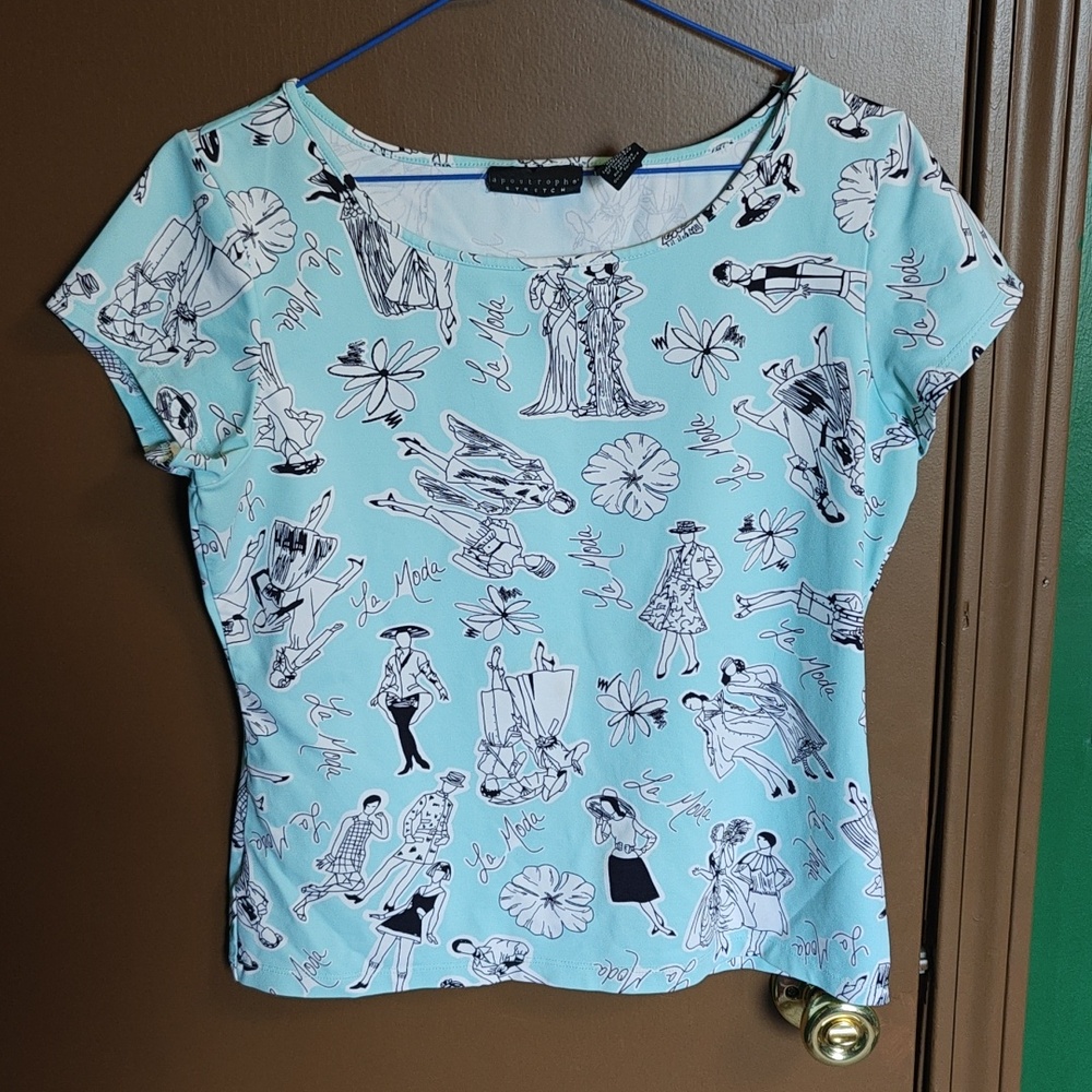 Apostrophe Women’s Mint Printed Top - M